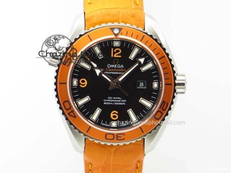 0516 Breathable Planet Ocean SS Bp Maker 45mm Orange Bezel On Orange Rubber Strap A 8221